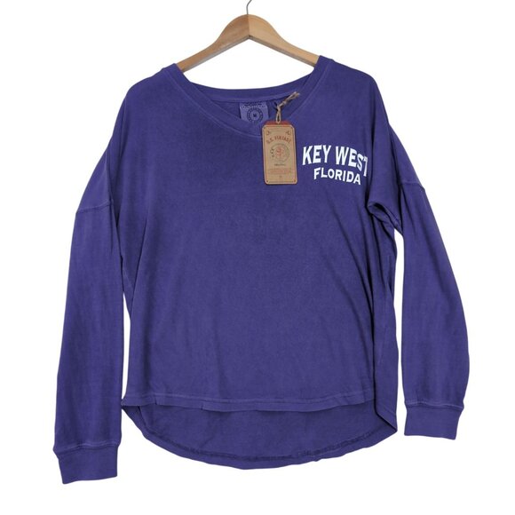 Key West Florida Spirit Jersey Shirt Womens M Purple Long Sleeve Casual Vacation - Picture 2 of 10
